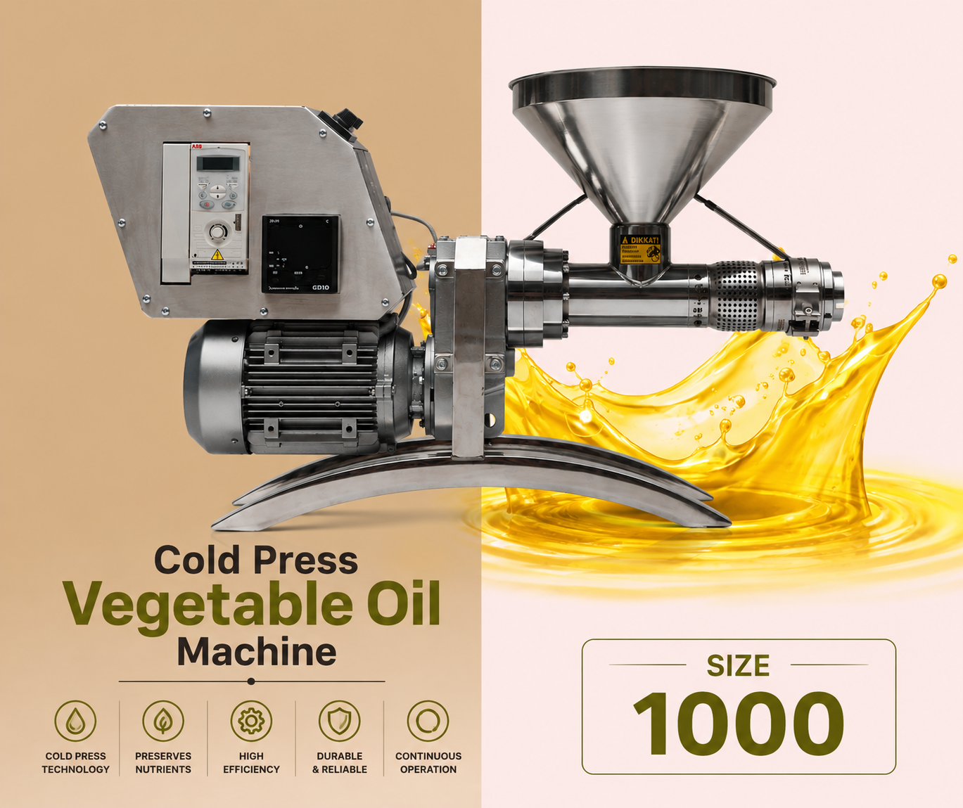 Cold press vegetable oil machine 1000 model - AL AFANDY