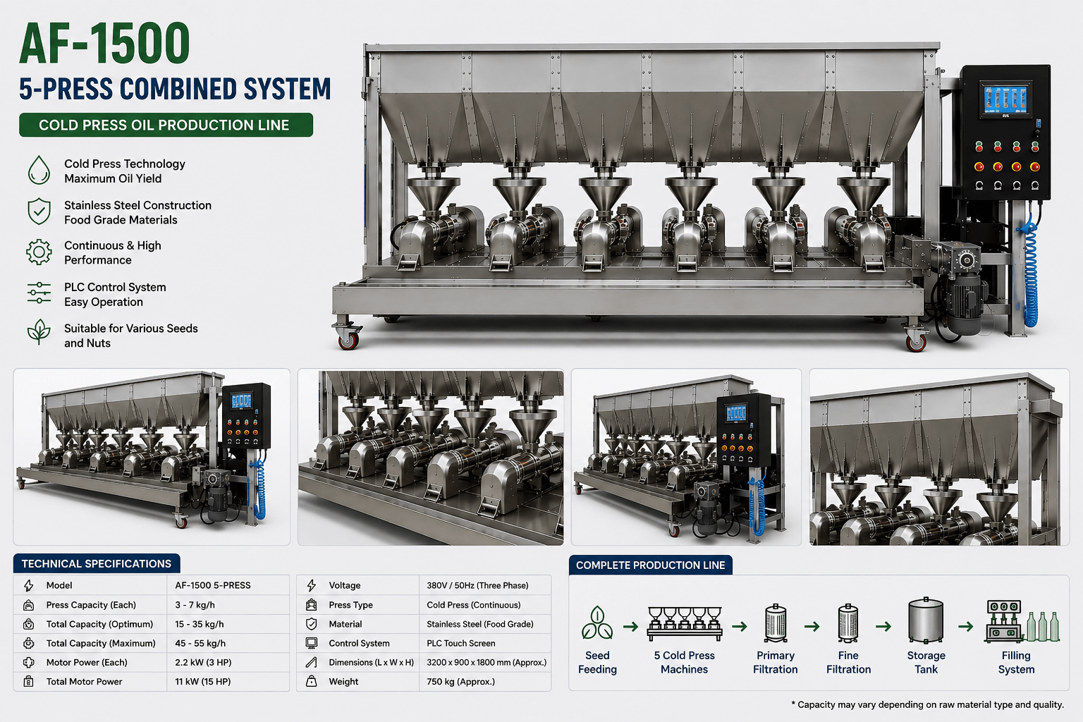 AL AFANDY cold press vegetable oil production system