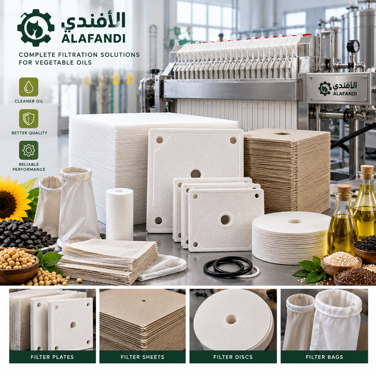 نظام فلترة الزيوت النباتية وزيت الزيتون